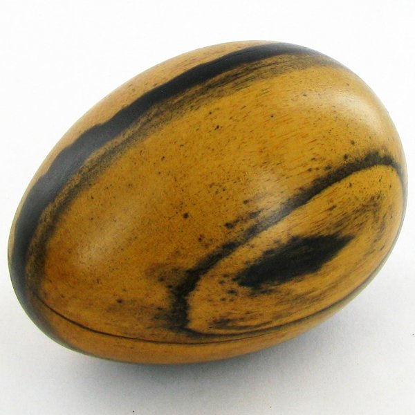 Handcarved Black & White Ebony Egg: Excellent handcrafted piece; excelelnt for hand massage/stress relief 3"
