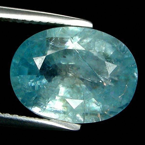 8.12ct Oval Cut Light Bluegreen Paraiba Zircon: Excellent piece; Well cut and colored; with treatment