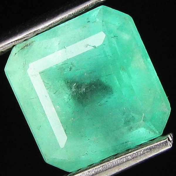 3.08ct Natural Colombian Emerald Cut Mint Green: Excellent piece; Well cut and colored; with treatment