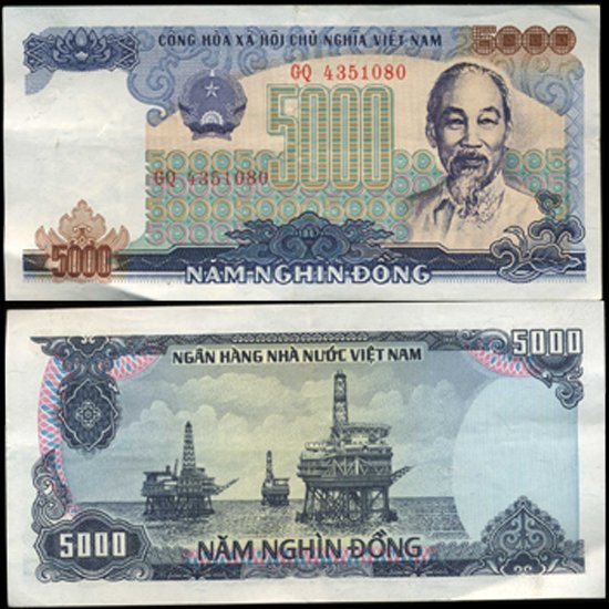 1987 Vietnam 5000 Dong Crisp Circulated: Scarce issue