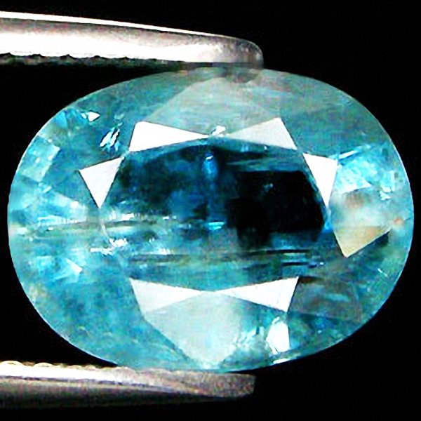 5.02ct Oval Cut Light Blue Paraiba Zircon: Excellent piece; Well cut and colored; with treatment