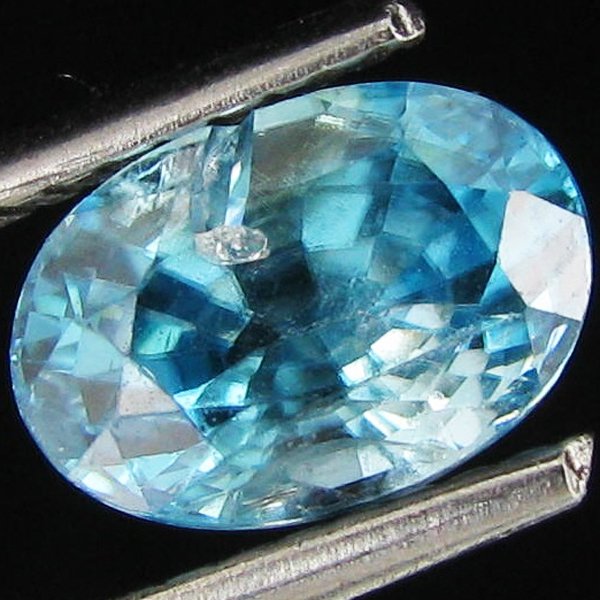 2.08ct Natural Blue Color Zircon Cambodia: Excellent piece; well cut and colored; with treatment