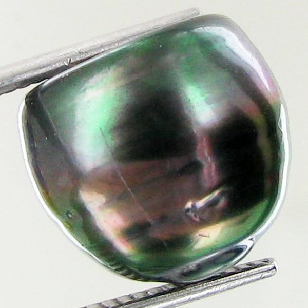 17.25ct Freeform Tahitian Black Pearl: Uniquely shaped; drilled and ready for one-of-a-kind pendant