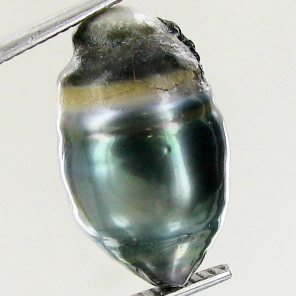 11.02ct Freeform Tahitian Black Pearl: Uniquely shaped; drilled and ready for one-of-a-kind pendant