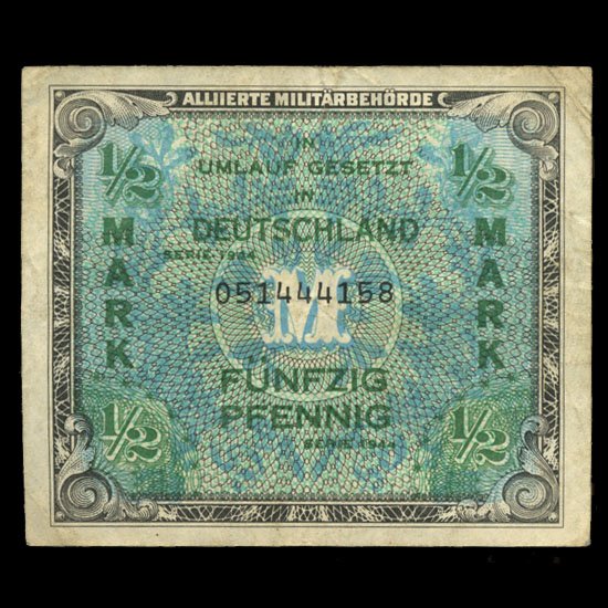 1944 Germany WW2 Allied 50 Pfg. RARE Hi Grade: Rare WW2 high grade AU/XF; $45 BV