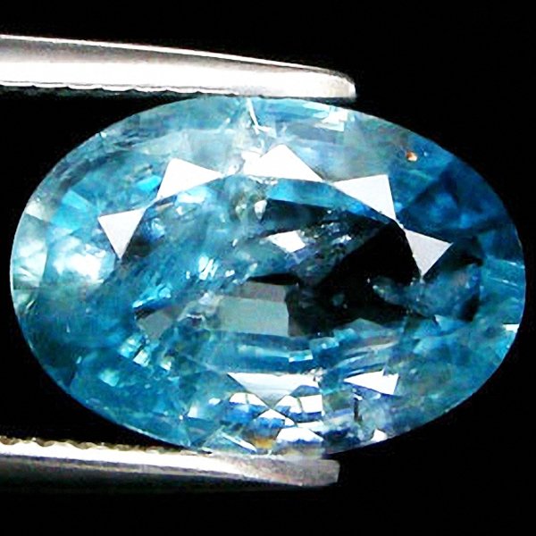 5.33ct Oval Cut Light Blue Paraiba Zircon: Excellent piece; Well cut and colored; with treatment