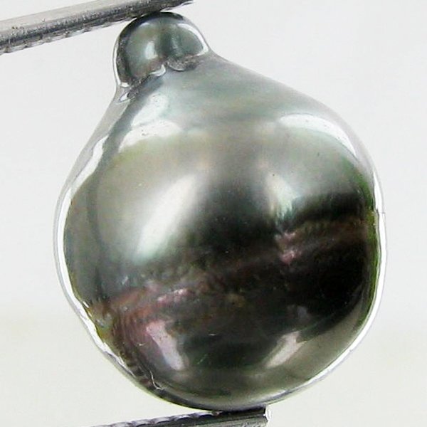 15.27ct Freeform Tahitian Black Pearl: Uniquely shaped; drilled and ready for one-of-a-kind pendant