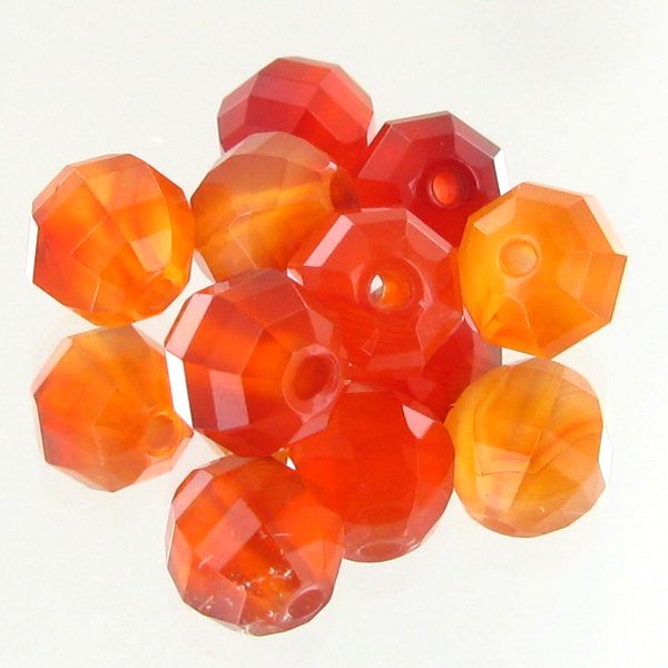 10.95ct Fire Red Carnelian Bead Parcel: Excellent specimen; well colored and drilled; with customary treatment unless noted otherwise; stock photo, parcel will vary