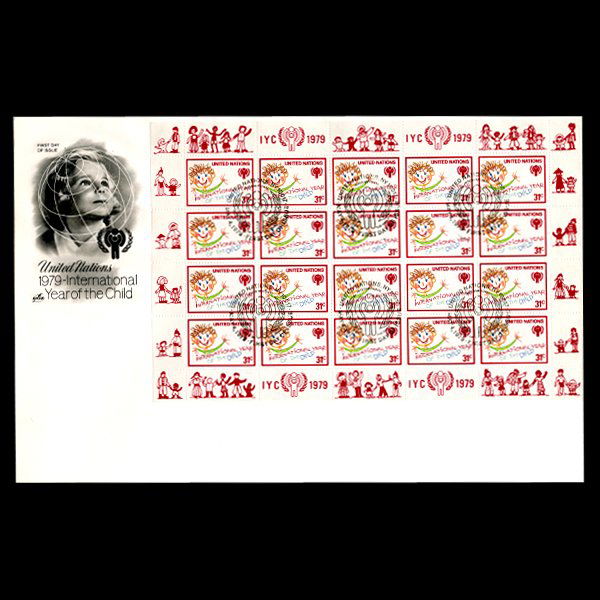 1979 UN NY 31c Rare Full Sheet 1st Day Cover: Rare full sheet cover