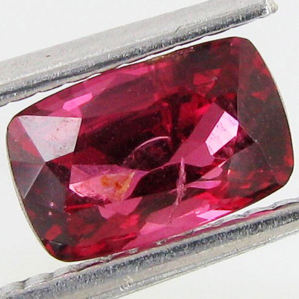 1.23ct Unheated Cushion Top Noble Red Spinel: Excellent specimen; well cut and colored; with customary treatment unless noted otherwise