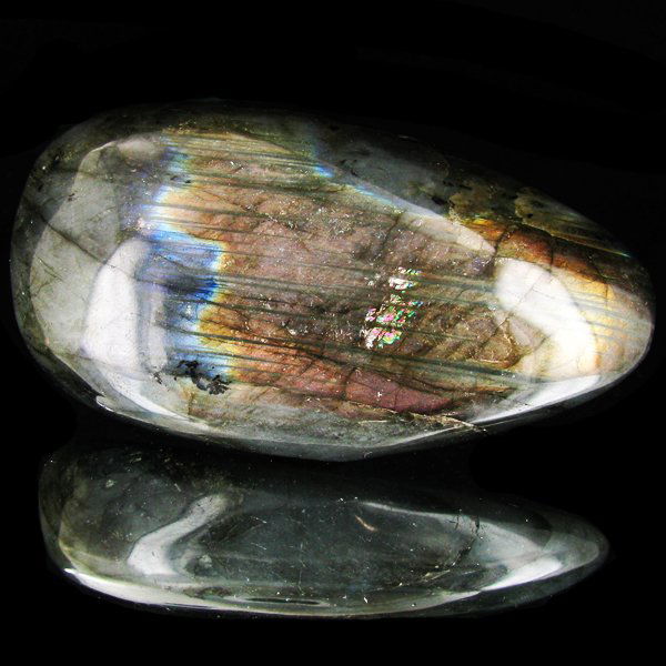 525ct Large Polished Rainbow Labradorite Cabochon: Excellent natural polished specimen