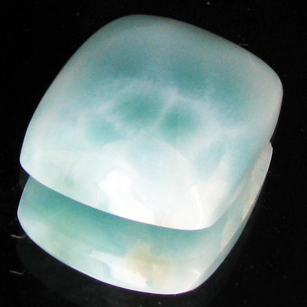 28.65ct Scarce Carribean Larimar Cabochon: Scarce blue pectolite "Larimar" found only in Dominican Republic; well cut & colored