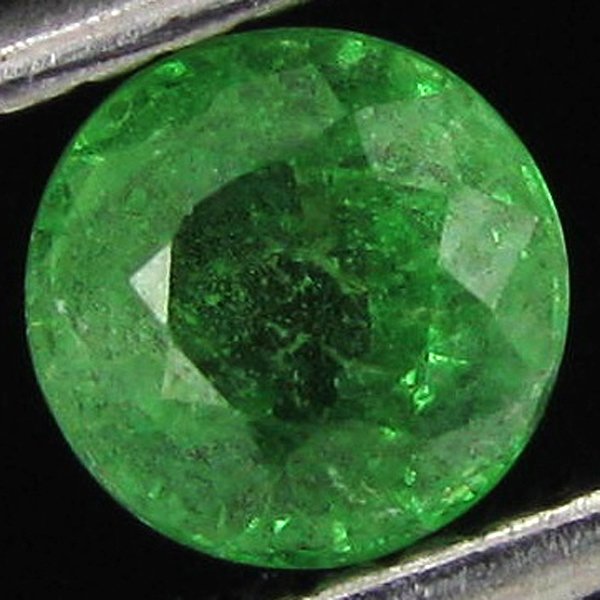 0.55ct Clean Tsavorite Garnet Round: Excellent Piece; well colored and cut; with treatment