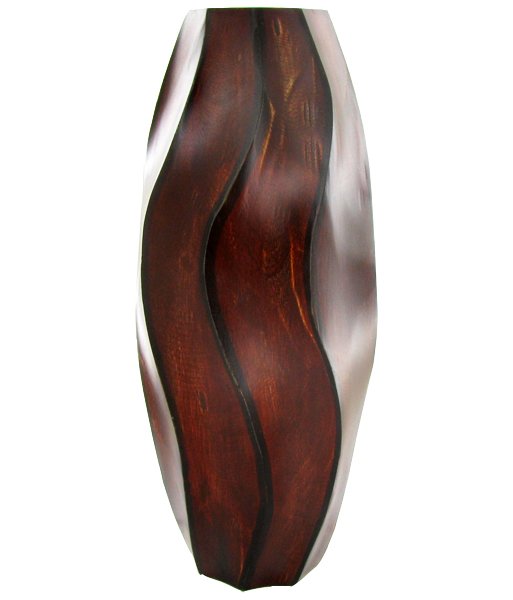 Mango Wood Vase: Excellent handcrafted piece; 14in