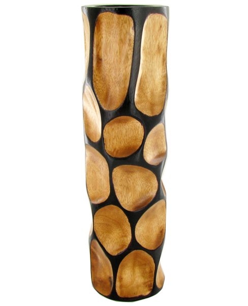 Mango Wood Vase: Excellent handcrafted piece; 14in