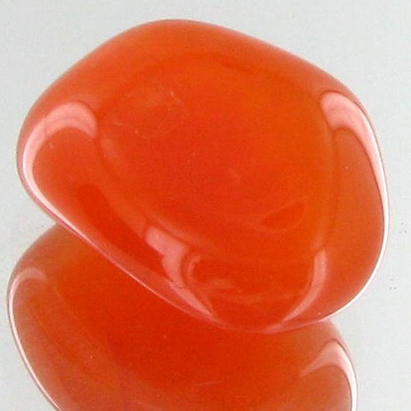 21.9ct Carnelian Freeform Cabochon: Excellent and well colored; with treatment