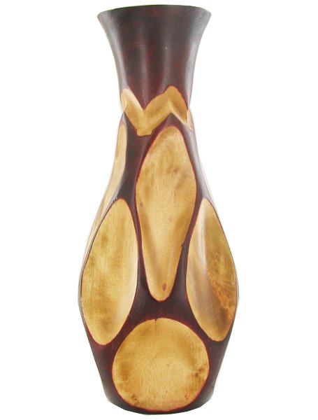 Mango Wood Vase: Excellent handcrafted piece; 14in