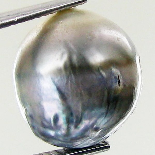 13.7ct Freeform Tahitian Black Pearl: Scarcely shaped; drilled and ready for one-of-a-kind pendant