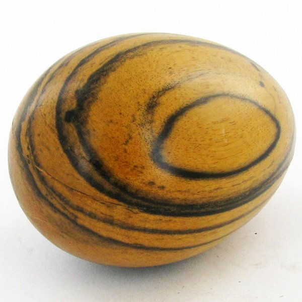 Handcarved Ebony Wood Worry Stone: Handcarved Scarce black and white ebony worry stone/massage implement; 3-4"