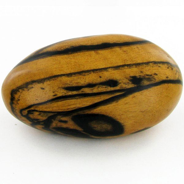 Handcarved Black & White Ebony Egg: Excellent handcrafted piece; excelelnt for hand massage/stress relief 3"