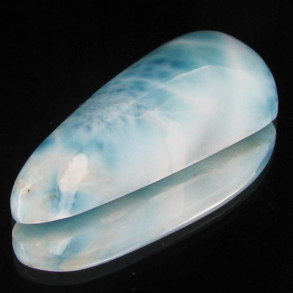 34.8ct Scarce Carribean Larimar Cabochon: Scarce blue pectolite "Larimar" found only in Dominican Republic; well cut & colored