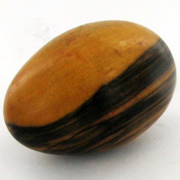 Handcarved Ebony Wood Worry Stone: Handcarved Scarce black and white ebony worry stone/massage implement; 3-4"