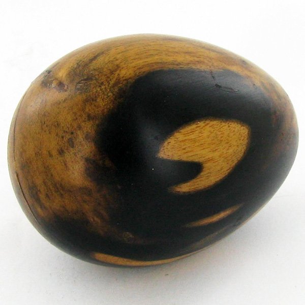 Handcarved Ebony Wood Worry Stone: Handcarved Scarce black and white ebony worry stone/massage implement; 3-4"