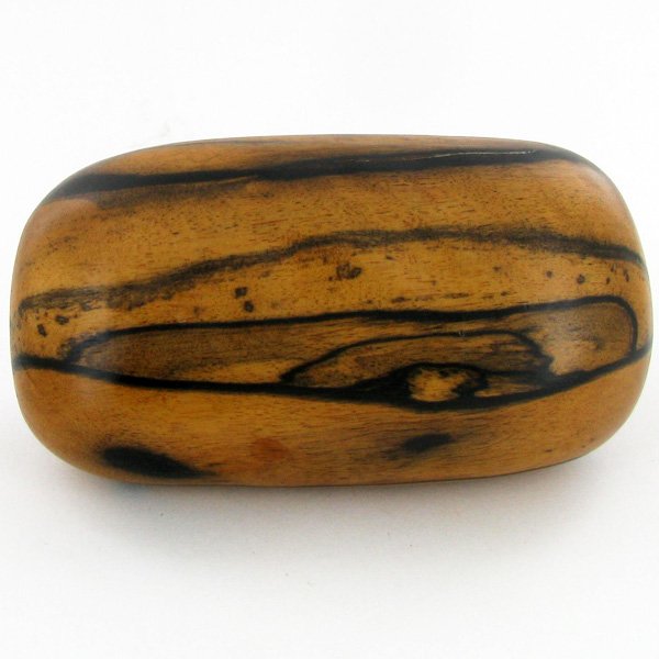 Handcarved Ebony Wood Worry Stone: Handcarved Scarce black and white ebony worry stone/massage implement; 3-4"