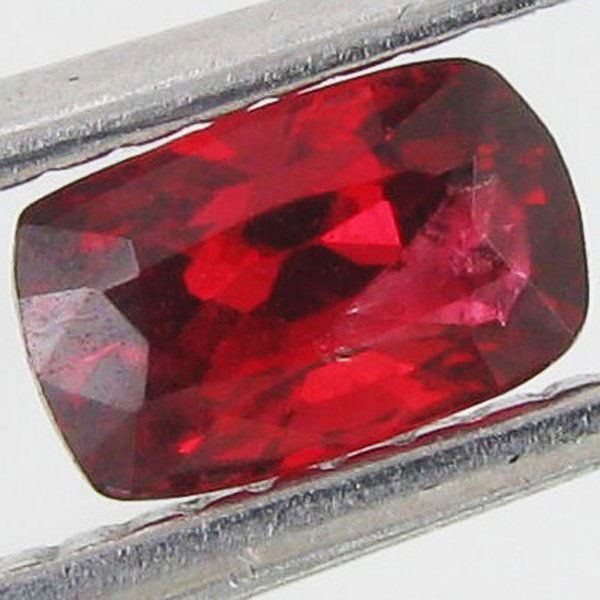.8ct Unheated Cushion Top Noble Red Spinel: Excellent specimen; well cut and colored; with customary treatment unless noted otherwise