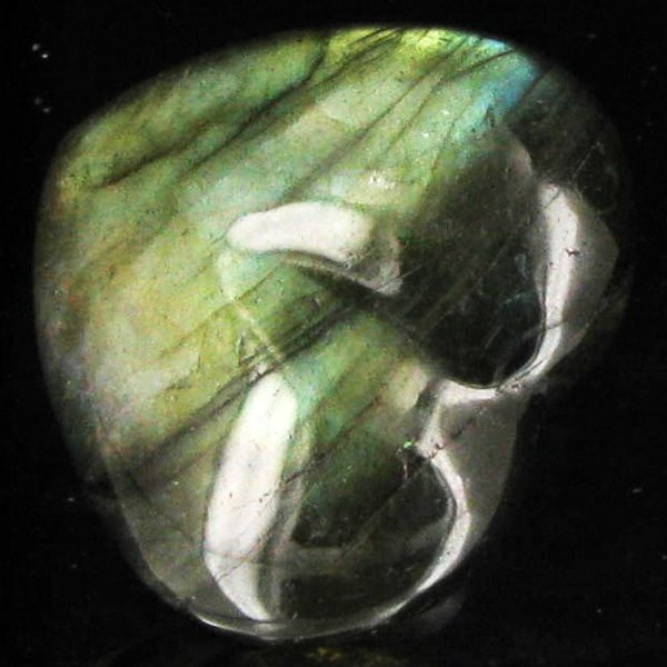 61.03ct Gem Grade Labradorite Peacock Colors Heart: Excellent Piece; well colored and cut; with treatment
