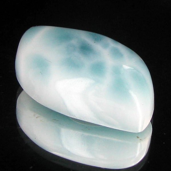 25.35ct Scarce Carribean Larimar Cabochon: Scarce blue pectolite "Larimar" found only in Dominican Republic; well cut & colored