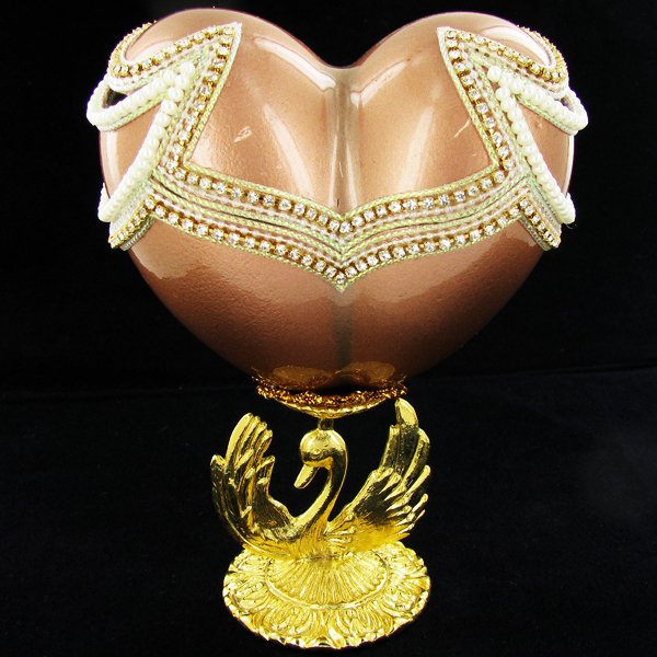 Fabrege Style Decorative Egg Ring Box: Well crafted; 6"