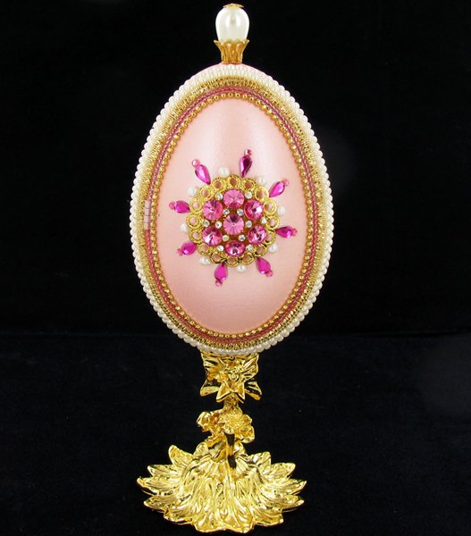 Fabrege Style Decorative Egg Ring Box: Well crafted; 6"