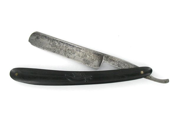 Antique Crown Sword Bone Handle Razor: Excellent antique piece; 10" open