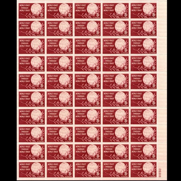 1959 US Peace 8c Mint Sheet: Excellent full sheet