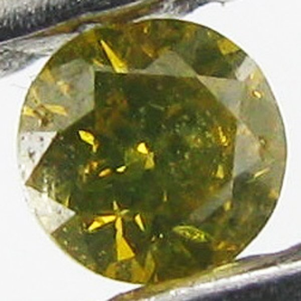 0.04ct Yellow Diamond: Excellent piece; well cut and colored; with treatment