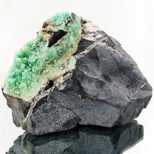 2055ct Natural Colombian Emerald Crystal Cluster (MIN-0: Excellent large specimen with many small crystals on base material