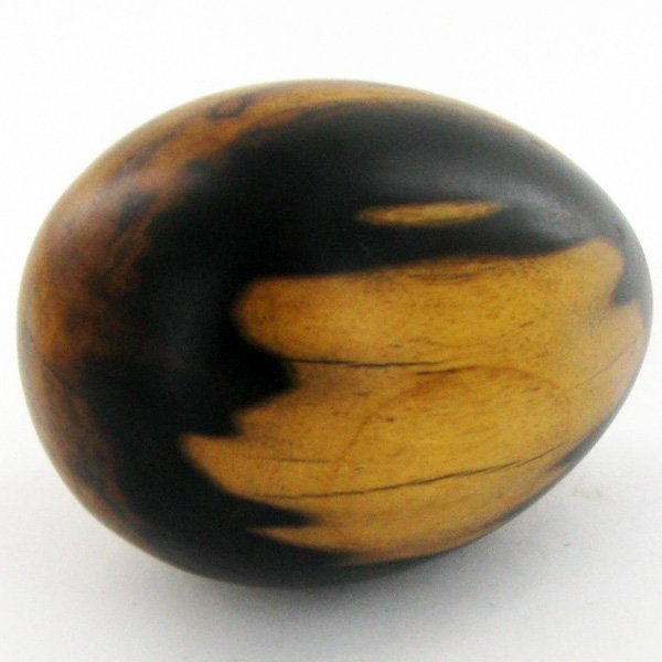 Handcarved Ebony Wood Worry Stone: Handcarved Scarce black and white ebony worry stone/massage implement; 3-4"