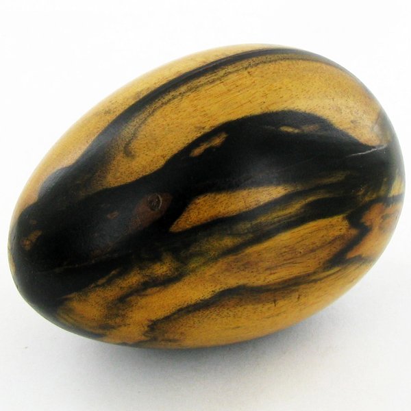 Handcarved Black & White Ebony Egg: Excellent handcrafted piece; excelelnt for hand massage/stress relief 3"