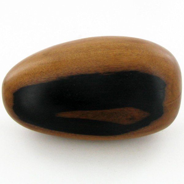Handcarved Ebony Wood Worry Stone: Handcarved Scarce black and white ebony worry stone/massage implement; 3-4"