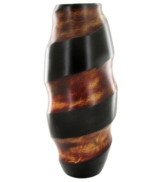 Mango Wood Vase: Excellent handcrafted piece; 14in