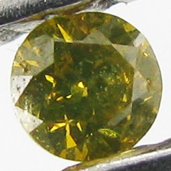0.05ct Yellow Diamond: Excellent piece; well cut and colored; with treatment