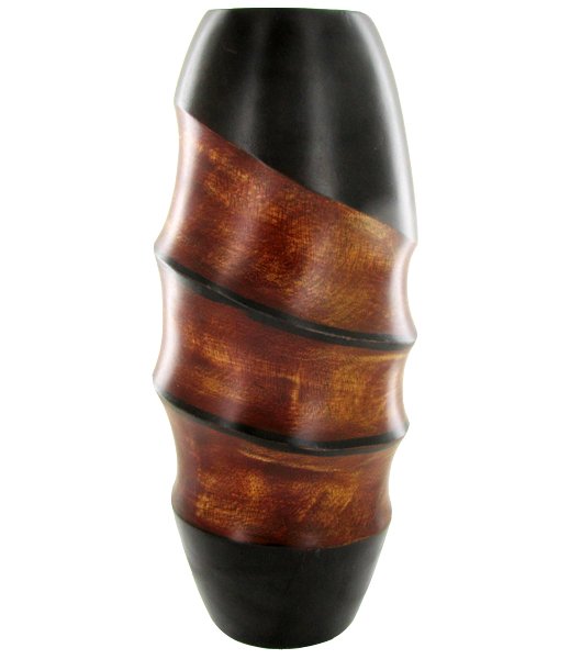 Mango Wood Vase: Excellent handcrafted piece; 14in