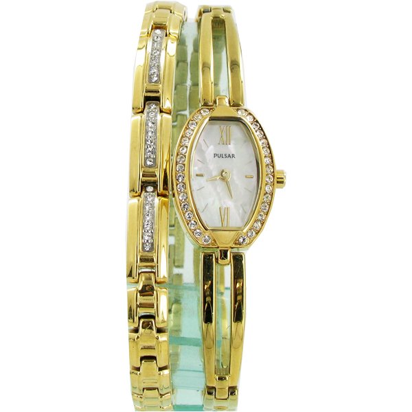 Collectible Pulsar NEW Crystal & MOP Watch & Bracelet: Great new piece in box without original box & papers; high retail