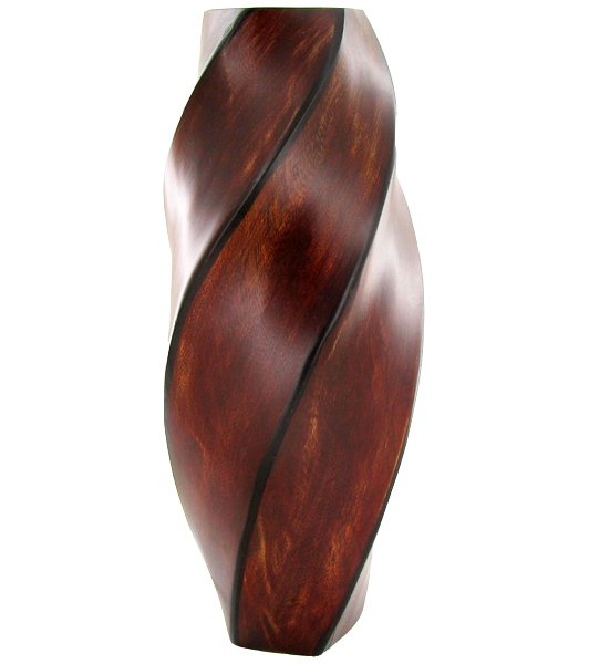Mango Wood Vase: Excellent handcrafted piece; 14in