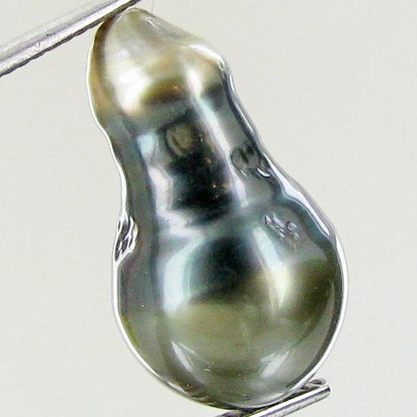 13.22ct Tahitian Baroque Pearl: Baroque shaped; drilled and ready for one-of-a-kind pendant