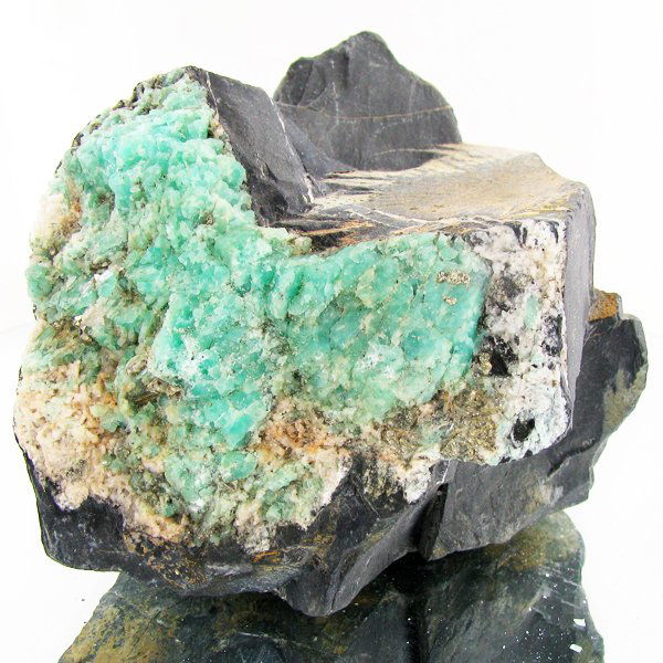 2350ct Natural Colombian Emerald Crystal Cluster: Excellent large specimen with many small crystals and pyrite crystals on base material