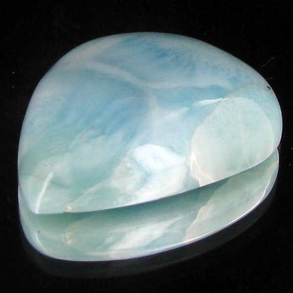 26.2ct Scarce Carribean Larimar Cabochon: Scarce blue pectolite "Larimar" found only in Dominican Republic; well cut & colored