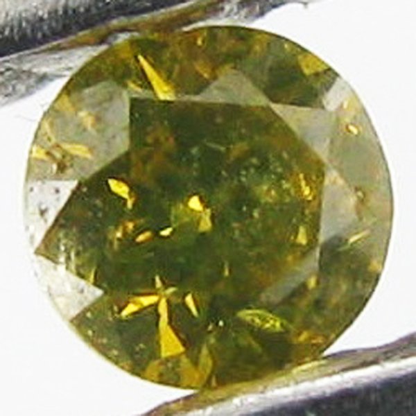 0.06ct Yellow Diamond: Excellent piece; well cut and colored; with treatment