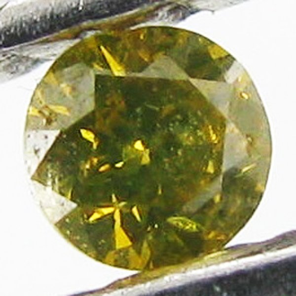0.04ct Yellow Diamond: Excellent piece; well cut and colored; with treatment